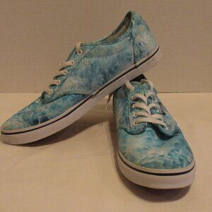 VANS Woman Size 7 Blue White Tie Dye Lace Up Outdoor Skateboard BMX Shoes
